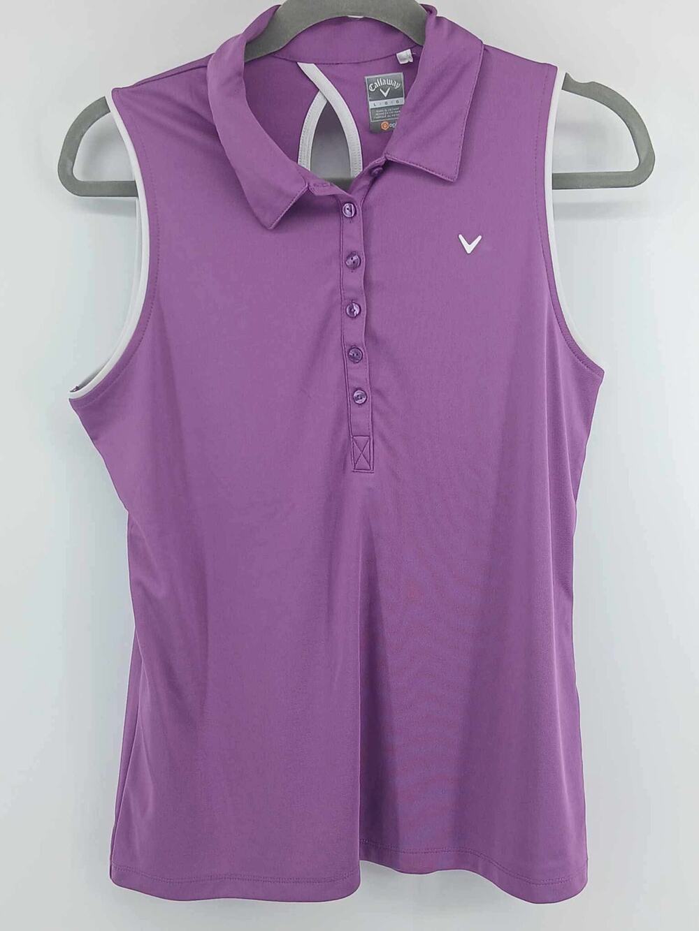 sleeveless purple golf polo shirt, Callaway (L)